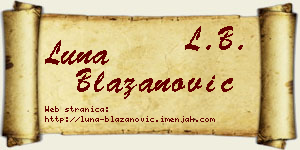 Luna Blažanović vizit kartica